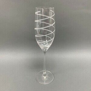 Mikasa Fluted Champagne Crystal Clear Glass Stemmed Glass Swirl Lines 9 7/8 High